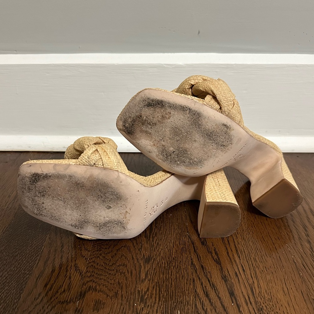 Loeffler Randall Freya Braided Raffia Heeled Mules - Picture 7 of 10
